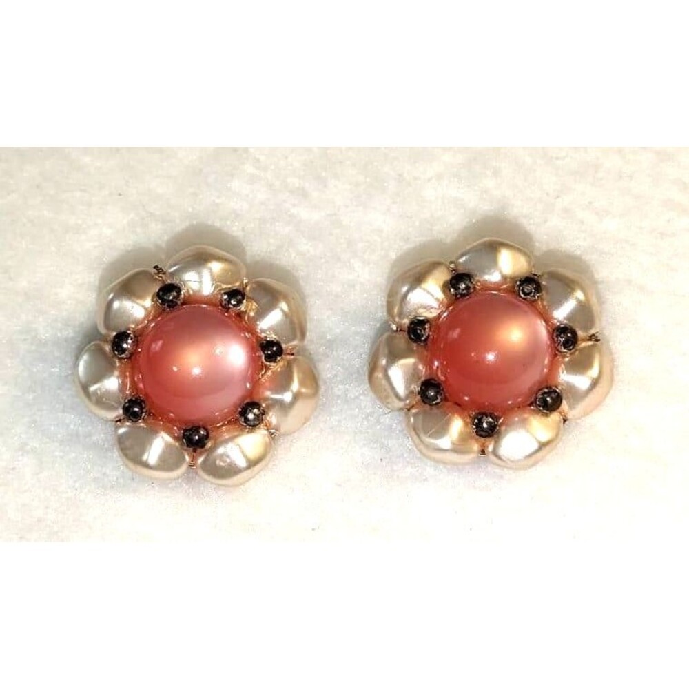 Vintage Pink White Faux Moonstone Baroque Pearl